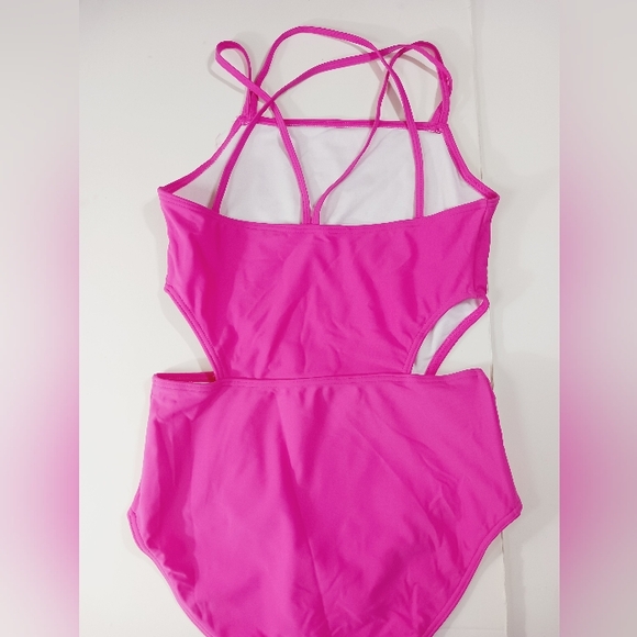 Vibrant Pink Cutout Swimsuit Girls Size #16 - Picture 4 of 5